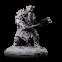 Thorfin - Armored Dwarf Warlord with Spiked Mace | 3D Printed Miniature
