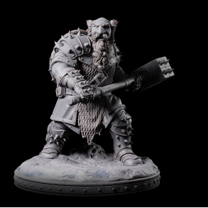 Thorfin - Armored Dwarf Warlord with Spiked Mace | 3D Printed Miniature
