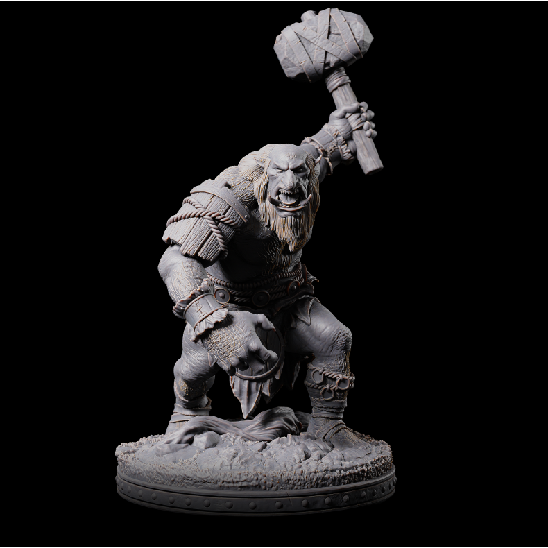 Troll B  3D Printed Fantasy Miniature for Tabletop RPGs and DnD