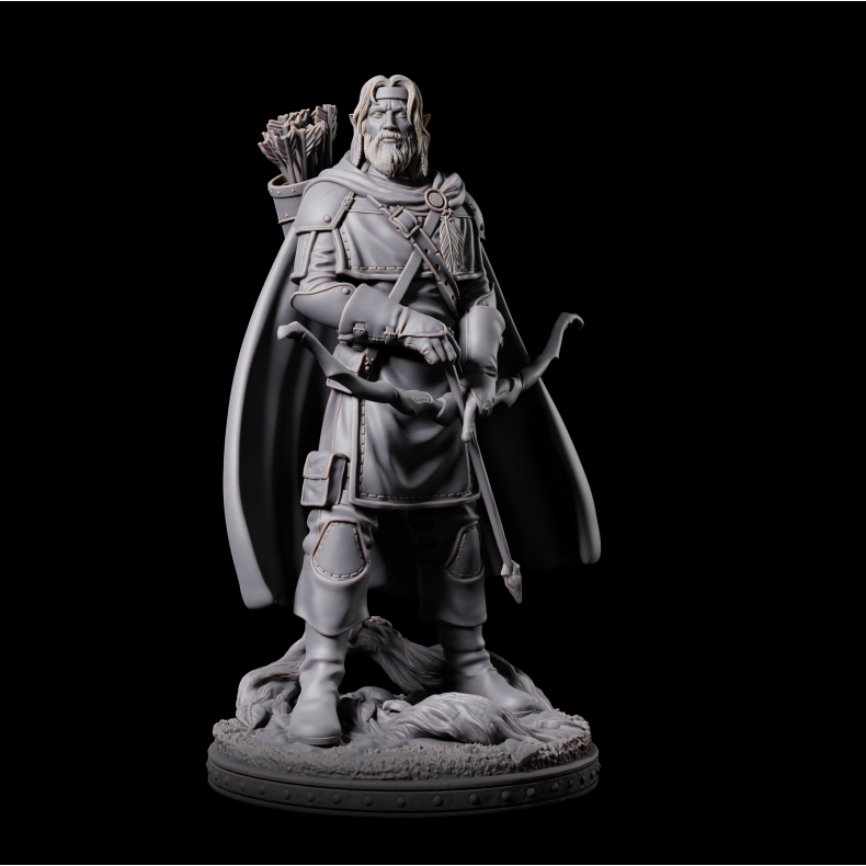 Leonan, Elven Ranger Hero  3D Printed Fantasy Miniature