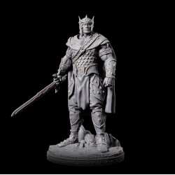 Tullius the Dragon King - 3D Printed Fantasy Knight Miniature