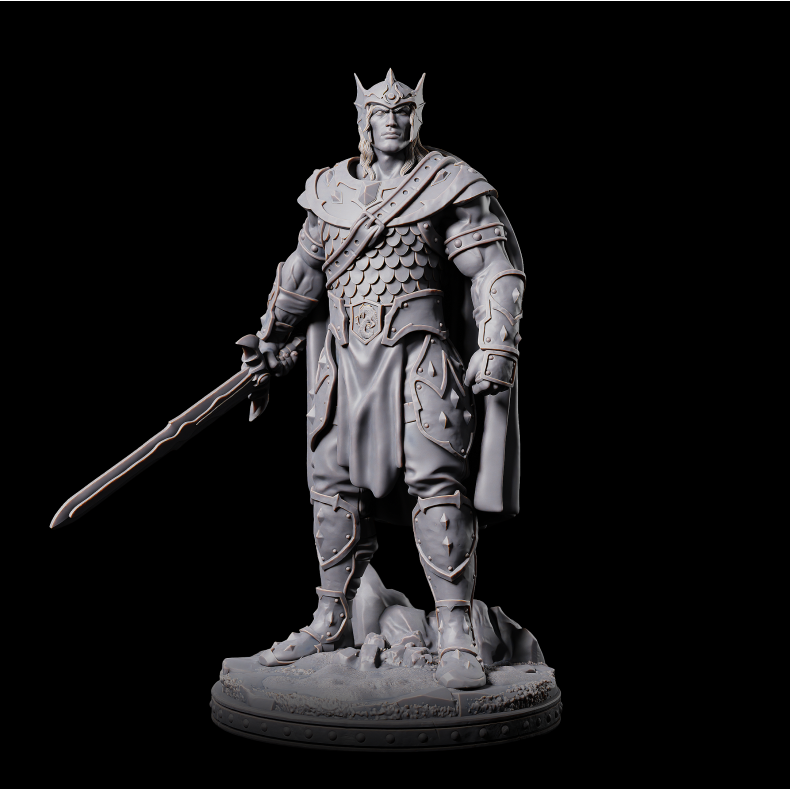 Tullius the Dragon King  3D Printed Fantasy Knight Miniature