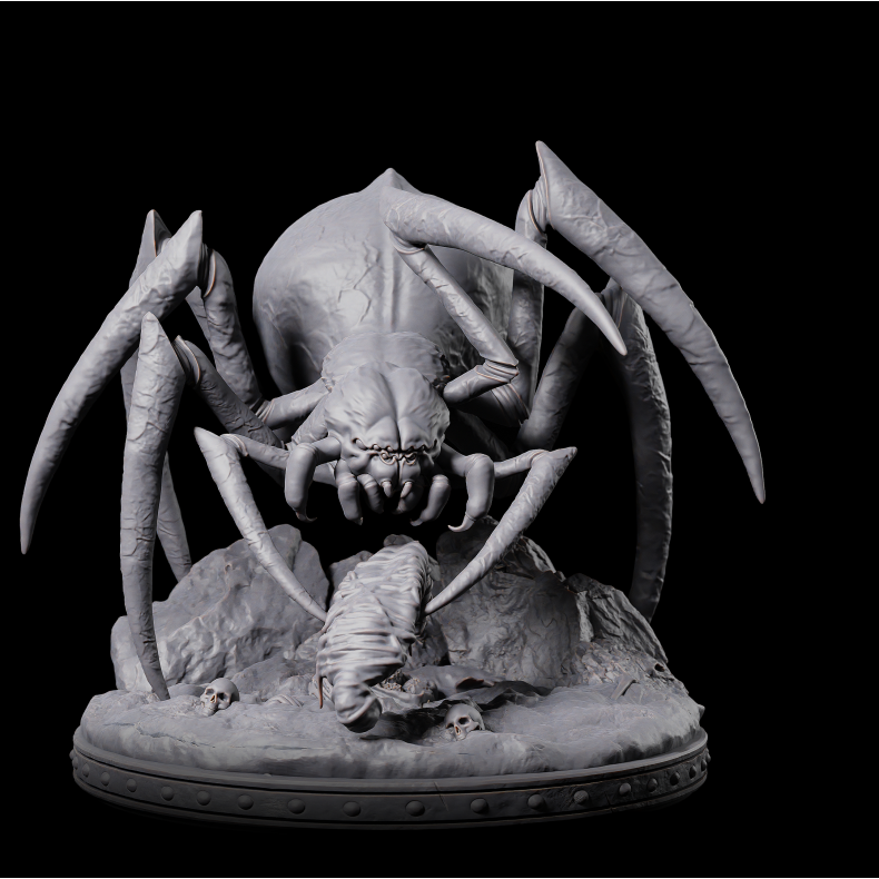Giant Spider A  Fantasy 3D Printed Monster Miniature