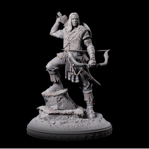 Stormrunner - 3D Printed Heroic Ranger Miniature | Bow and Arrow Adventurer for Tabletop RPGs