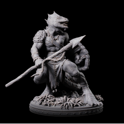 Lizardman with spear and shield