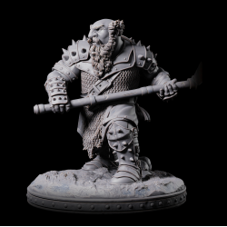 Thorfin - Armored Dwarf Warlord with Spiked Mace | 3D Printed Miniature