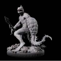 Lizardman with spear and shield