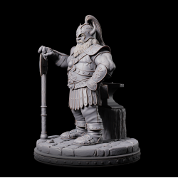 Ghrimli Firesteel - Dwarven Blacksmith Hero | 3D Printed Fantasy Miniature for Tabletop RPGs