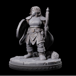 Arleen Goldenaxe - Female Dwarven Warrior | 3D Printed Miniature for Tabletop RPGs