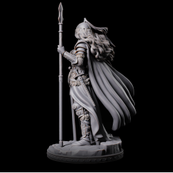 Queen&acirc;&#128;&#153;s Attendant A - 3D Printed Fantasy Miniature | Spear and Shield Warrior