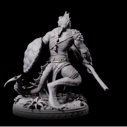 Lizardman with spear and shield