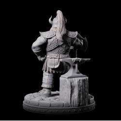 Ghrimli Firesteel - Dwarven Blacksmith Hero | 3D Printed Fantasy Miniature for Tabletop RPGs