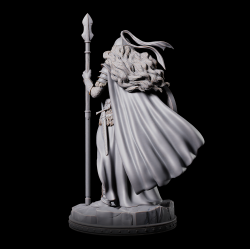 Queen&acirc;&#128;&#153;s Attendant A - 3D Printed Fantasy Miniature | Spear and Shield Warrior