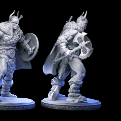 Kreyvos; Snow Barbarian Warrior - Icebound Viking Miniature