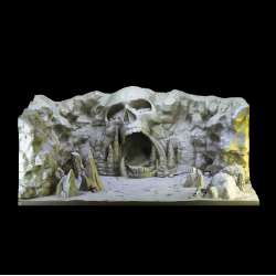 Cave Entrance Terrain - 3D Printed Fantasy Skull Rock Scenery for Wargames &amp; RPG