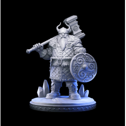 Argos; the Ironberg Dwarf - Hammer &amp; Shield Warrior Miniature