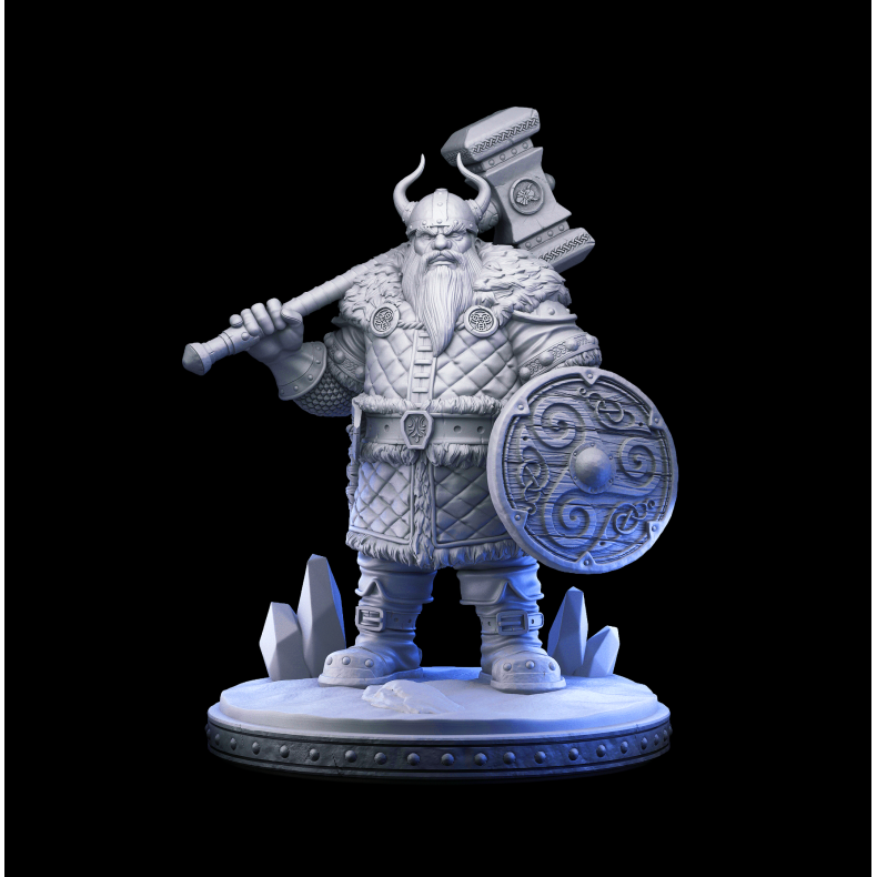 Argos, the Ironberg Dwarf  Hammer &amp; Shield Warrior Miniature