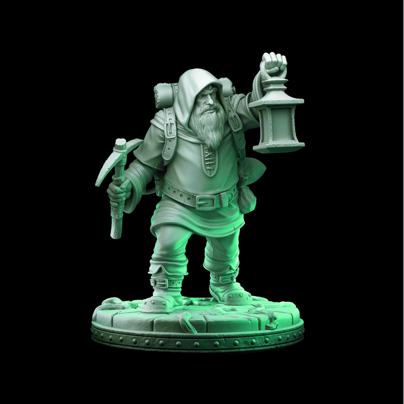 The Queens Prospector  32mm Dwarf Miniature