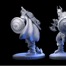 Kreyvos; Snow Barbarian Warrior - Icebound Viking Miniature