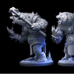 War Bear - Savage Beast Miniature for Fantasy RPGs