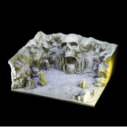 Cave Entrance Terrain - 3D Printed Fantasy Skull Rock Scenery for Wargames &amp; RPG