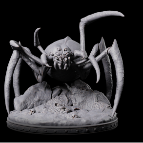 Giant Spider B - Horror-Fantasy 3D Printed Miniature for Tabletop Gaming