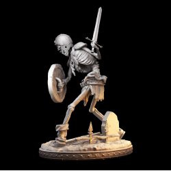 Skeleton Warrior with Sword &amp; Shield - Undead Miniature