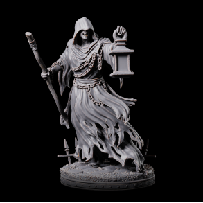 Ghost B - 3D Printed Miniature | Haunted Lantern Bearer | Tabletop RPG Figure