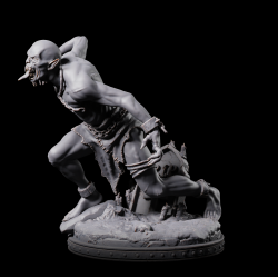 Ghoul B - Undead Miniature on Graveyard Base | 3D Printed