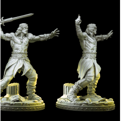 Boris the Barbarian - 3D Printed Fantasy Miniature for Tabletop RPGs &amp; Wargaming