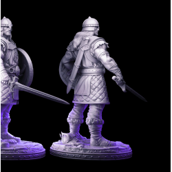 Human Mercenary Scout - Sword and Shield Miniature