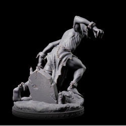 Ghoul B - Undead Miniature on Graveyard Base | 3D Printed