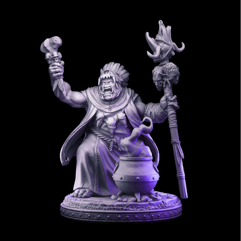 Grawshak the Orc Shaman  3D Fantasy Miniature