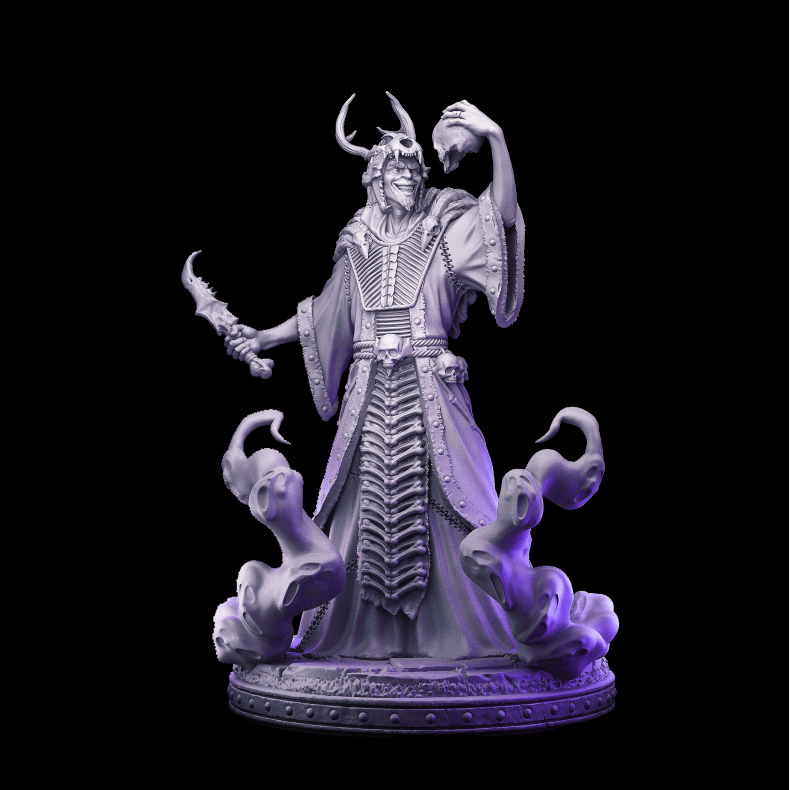 Fanrax the Necromancer  3D Dark Sorcerer Miniature