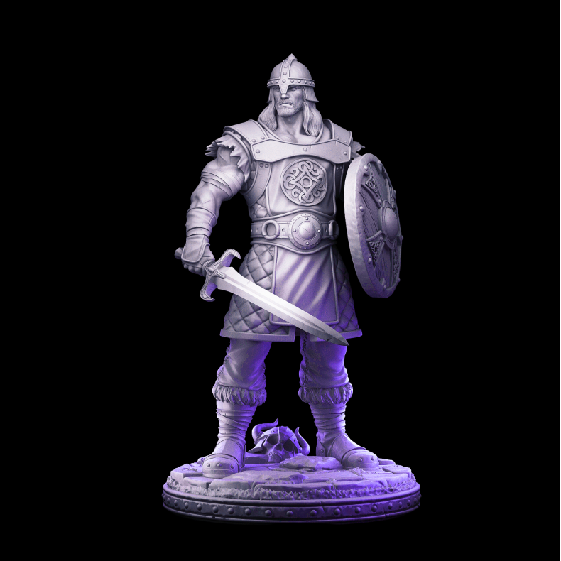 Human Mercenary Scout - Sword and Shield Miniature