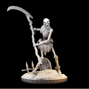 Skeleton with Scythe - Graveyard Guardian Miniature