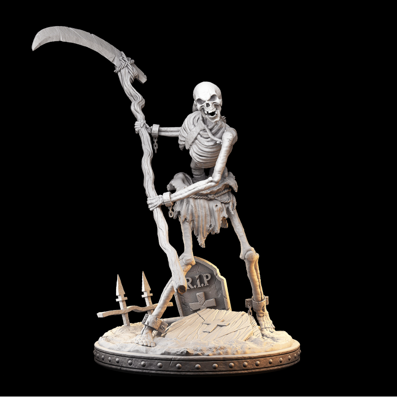 Skeleton with Scythe  Graveyard Guardian Miniature