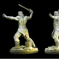 Boris the Barbarian - 3D Printed Fantasy Miniature for Tabletop RPGs &amp; Wargaming