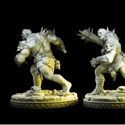 Doralf the Ogre Warrior - 3D Printed Fantasy Miniature for Tabletop RPGs &amp; Wargames