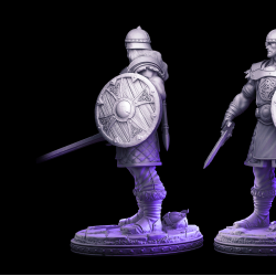 Human Mercenary Scout - Sword and Shield Miniature