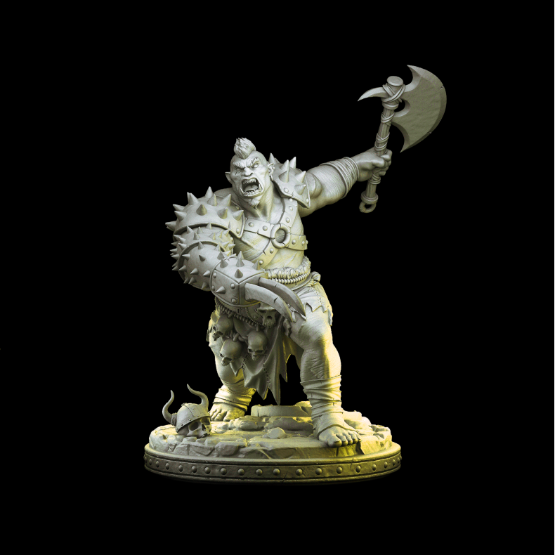 Tograk the Ogre Chieftain  3D Printed Fantasy Miniature for Tabletop &amp; Wargames