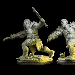 Tograk the Ogre Chieftain - 3D Printed Fantasy Miniature for Tabletop &amp; Wargames