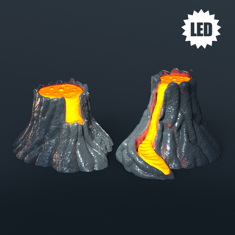 Lava Pools  LED-Ready Resin Terrain Set (32mm Scale for DnD &amp; Tabletop RPGs)