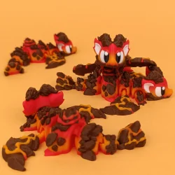 Flexi Mini Lava Dragon � Gl�dende mini drage med vulkansk look