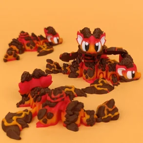 Flexi Mini Lava Dragon � Gl�dende mini drage med vulkansk look