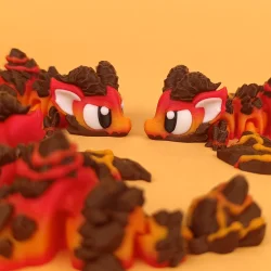 Flexi Mini Lava Dragon � Gl�dende mini drage med vulkansk look