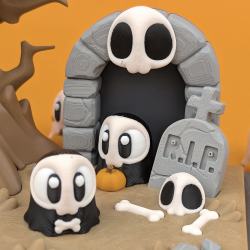 Mini Ghost � s�d flexi figur til halloween og samling