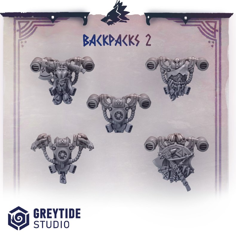Backpacks 2  Wolf-Infused Power Pack Bits for Custom Miniatures