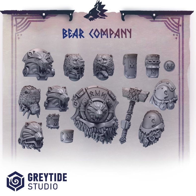Bear Company  Grimdark Conversion Bits Set for Miniatures