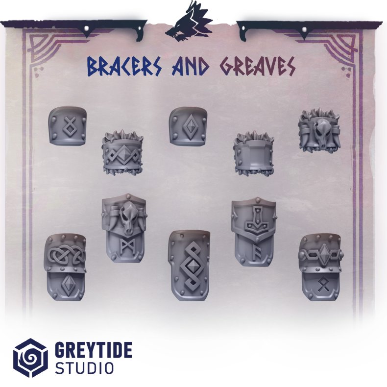 Bracers and Greaves  Armor Bits Set for Grimdark Wargames, D&D, and Tabletop RPG Conversions